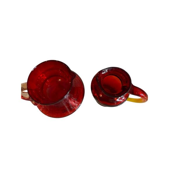 Vintage Mini Red Crackle & Red & Amber Ombre Mini Vases - Picture 4 of 5